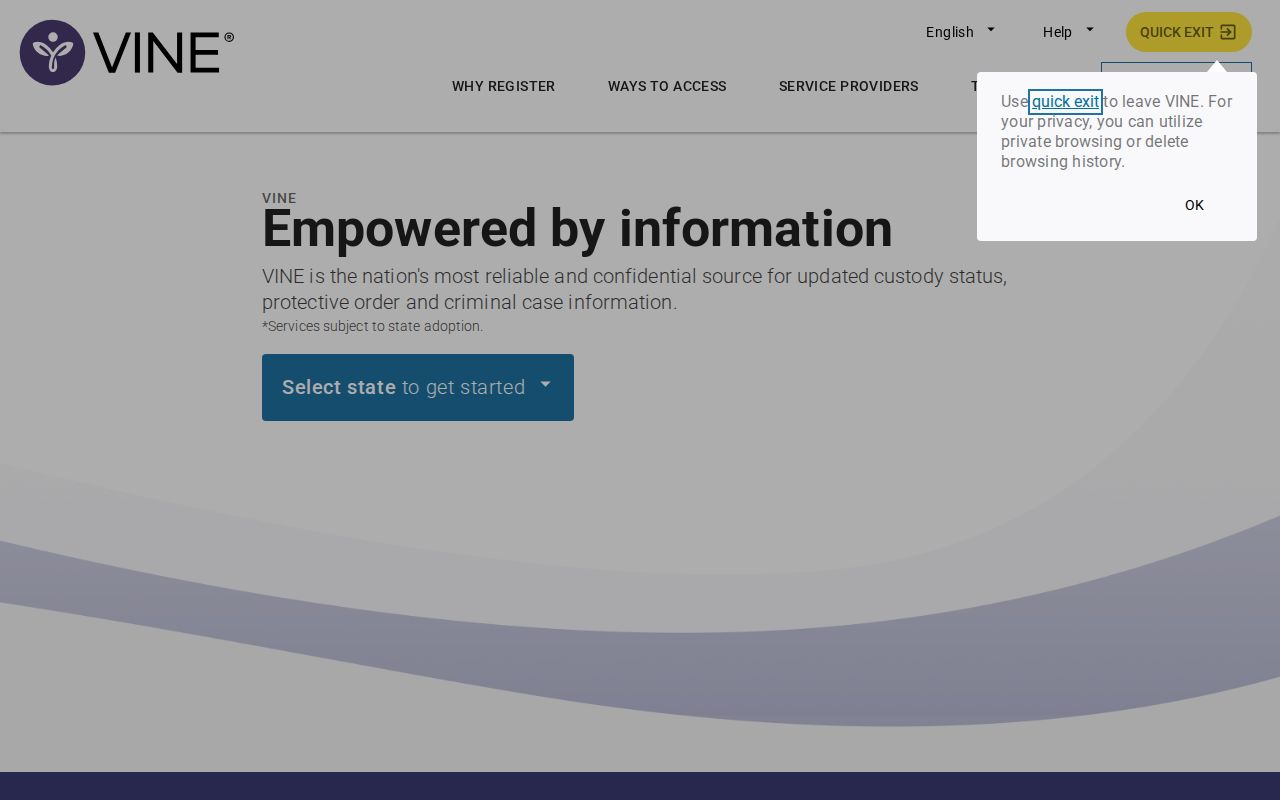 Custody notification search for Colfax County arrest records
