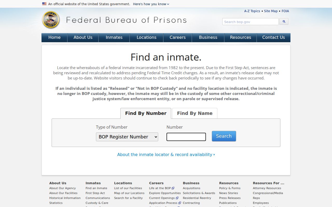 Federal inmate locator for a Colfax County arrest transfer