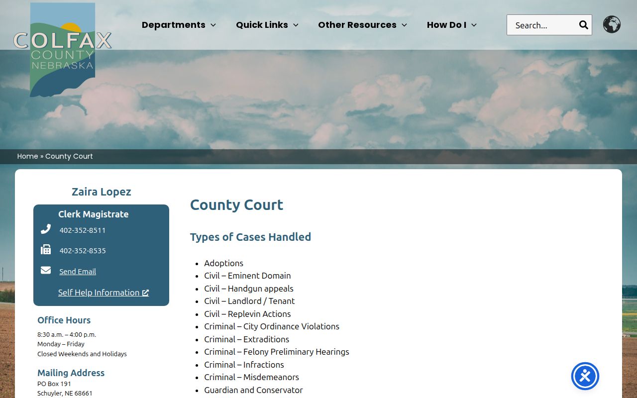 Colfax County criminal court cases at County Court