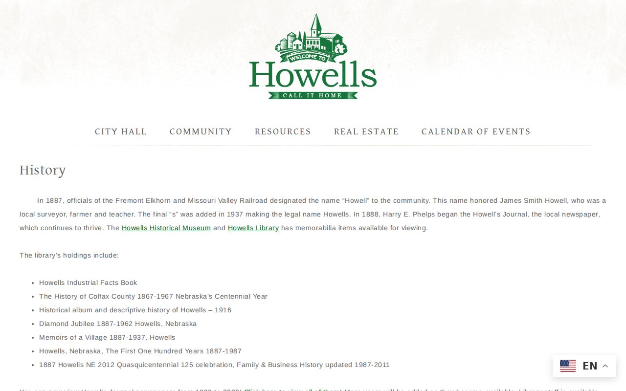 Howells historical archive and newspaper resources for local record research