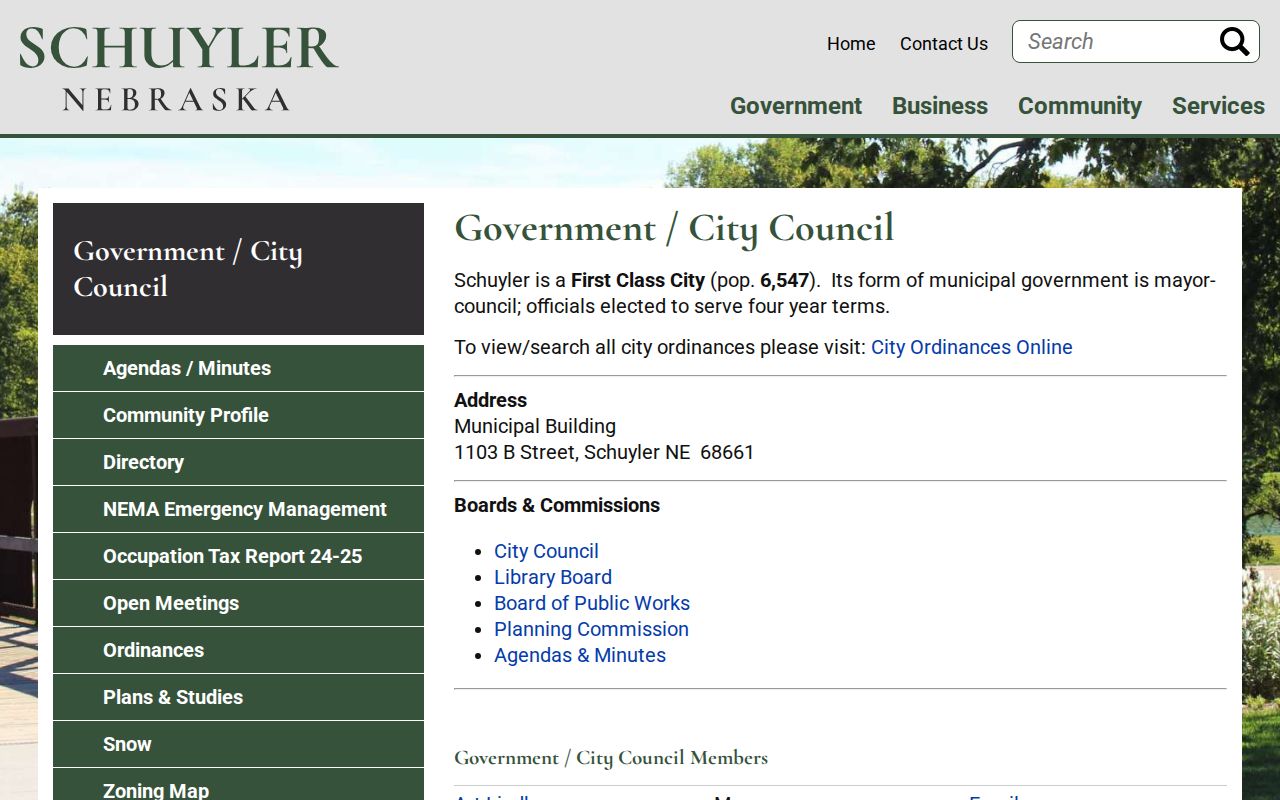 Schuyler ordinance links for criminal court records
