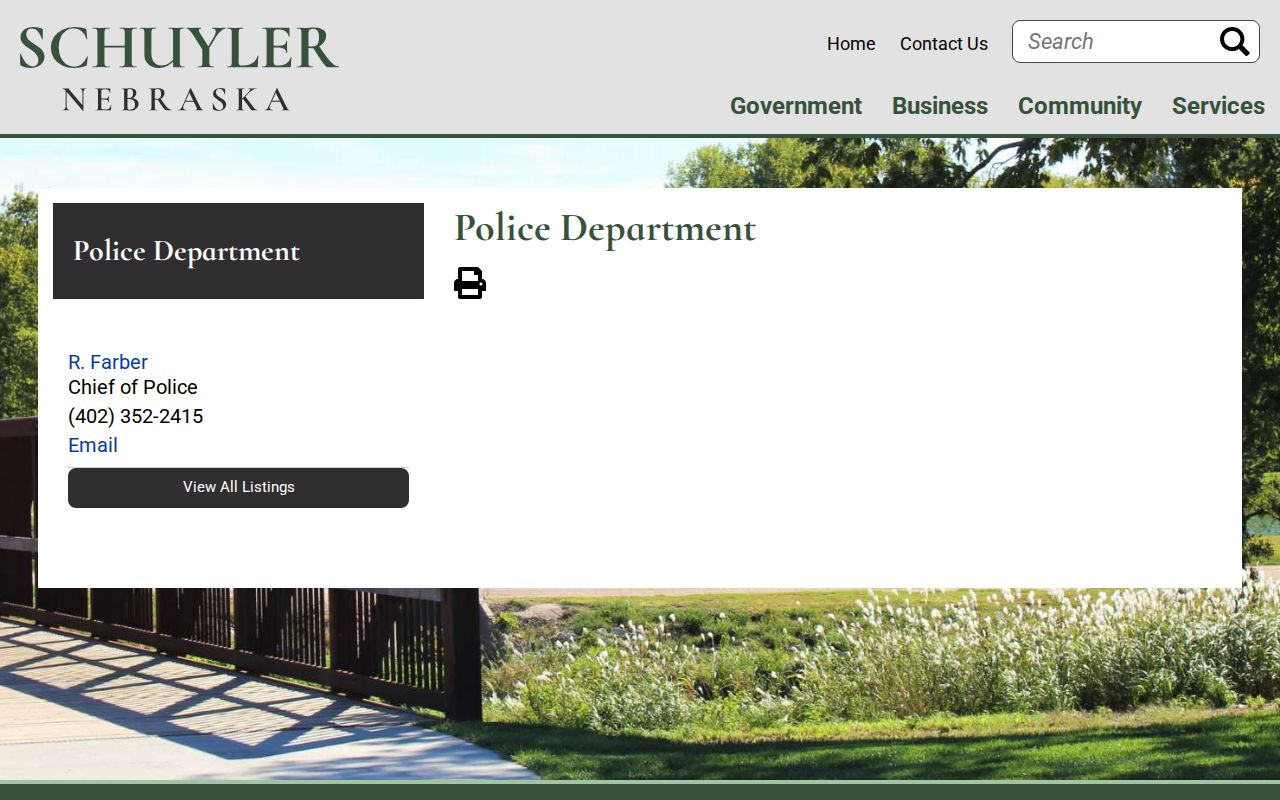 Schuyler police contact for criminal records