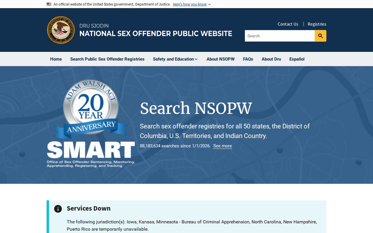 National cross-state search for Colfax County sex offender records